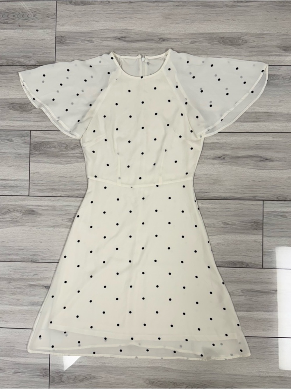 H&M White Mini Dress with Black Polka Dots
